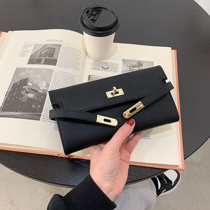 Cartera larga para mujer, nueva cartera de industria pesada de platino de tres pliegues, bolso de mano de gran capacidad para mujer, venta al por mayor