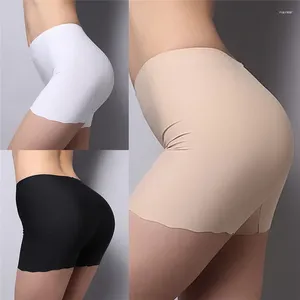 Bragas de mujer 1 unid verano 3 colores blanco/negro/desnudo mujeres seguridad pantalones cortos ropa interior pantalones cortos sexy seda hielo regalos para