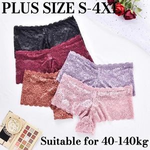 Bragas para mujer 3 uds, calzoncillos sexis de encaje de talla grande para mujer, ropa interior Floral a la moda para mujer, bragas cómodas íntimas