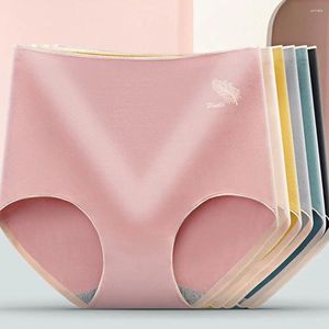 Bragas de mujer Color caramelo Elástico de cintura alta Algodón Chicas Fitness Grafeno Entrepierna Ropa interior de mujer Calzoncillos sin costuras Lencería transpirable