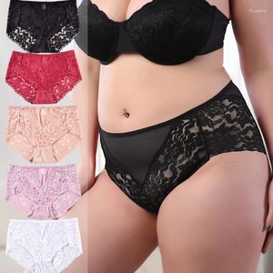 Bragas de mujer CINVIK 3 unids mujeres encaje cintura alta lencería sexy breve más tamaño ropa interior descarada mujer lencería íntima 4XL