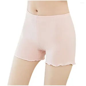 Bragas para mujer Leggings elásticos para mujer Ropa interior elástica sólida Pantalones cortos Pantalones de seguridad sin costuras Sexy Lace Black Boxers Mujeres Boyshort