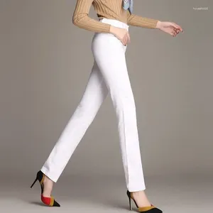 Pantalones para mujer 2024 Moda Verano Mujer Black Flare High Cintura Flared Thin White Ladies Ropa Casual