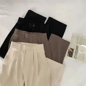 Pantalones de mujer traje negro mujer casual cintura alta moda coreana oficina elegante recto primavera verano otoño invierno pantalones