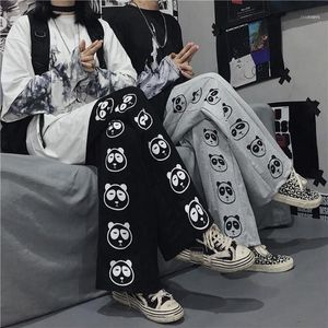 Pantalon femme Style coréen jambe large automne hiver mode 2023 Panda imprimé pantalon femmes Harajuku lâche décontracté peintures Capris