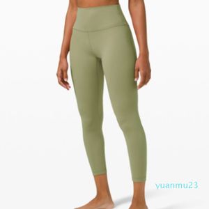 Pantalons pour femmes New Lu Yoga Naked Taille haute Pantalon de fitness à jambes longues avec élévateur de hanche et anti-curl Edge Sports Pantalon de yoga Yoga Outfit LL