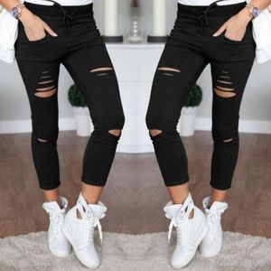 Pantalon femme déchiré jean pour femme femme grande taille pantalon Stretch crayon Leggings 2023