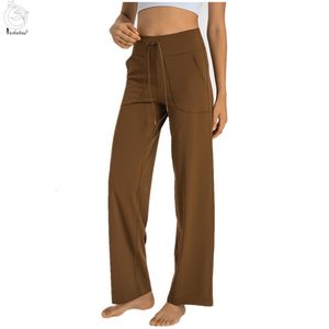 Pantalons pour femmes s Yushuhua Casual Bootleg Yoga taille haute en nylon entraînement Flare Leggings grande poche montrer minceur pantalons de sport 230322