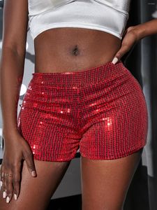 Pantalones de mujer Sexy Y2k Streetwear moda lentejuelas pantalones cortos mujer verano 2023 ropa brillante Rave Club fiesta corto Mujer