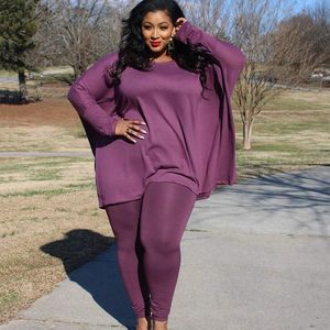 Survêtements de grande taille pour femmes Vêtements Femmes Deux pièces Ensembles Loungewear Hauts à manches longues et pantalons Ensemble Dames Costumes de jogging Drop Wholesale