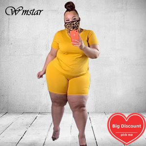 Survêtements grande taille pour femmes Wmstar Vêtements d'été Solid Casual Super Stretch Two Piece Sports Suit Style Wholesale Drop 230721