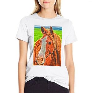 Polos Brown Horse Portrait 1 T-shirt Tops Vêtements d'été