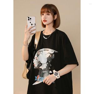 Polos de mujer Tendencia femenina Pareja de manga corta Figura de acción de verano Hip Hop Top suelto Moda Niño Robot Estampado camiseta Chica Escuela POLO Camisa