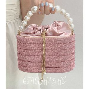 Producto de mujer, bolso de diamantes de agua, bolso de perlas, cadena, jaula de pájaro dulce, bolso de hombro tipo bandolera, bolso de cena 240115