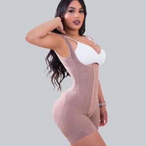 Shapers para mujer Fajas Colombianas Faja de compresión Prenda doble alta Control del abdomen GANCHO Y CIERRE DE OJOS Body ajustable para la barriga
