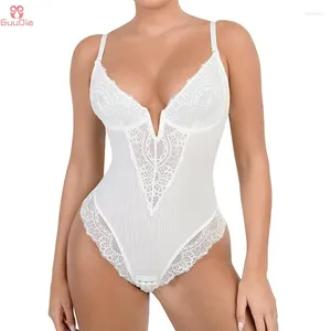 Fajas para mujer GUUDIA Mono con aros Fajas con control ligero Entrepierna abierta Faja ligera Body con capa de tacto sedoso Boda elegante