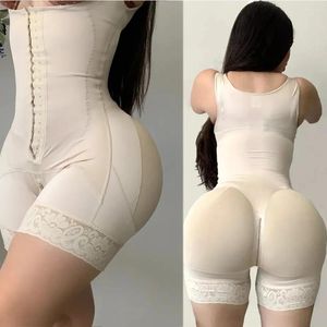 Women's Shapers Hourglass Girdle Bodysuit Shapewear Women With Zipper Crotch Strong Compression Post Body Shaper Tummy And But