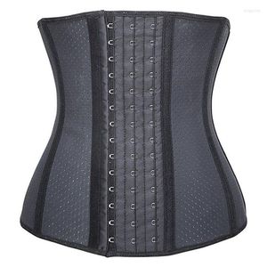 Formadores de mujeres Pequeño agujero de aire Látex Cintura Entrenador Corsé Shaper Cintura Entrenador Adelgazamiento Bustier Goma Underbust Gorset Acero Deshuesado Korse