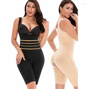 Formadores de mujeres Mujeres sin entrepierna Fajas de cuerpo completo Underbust Adelgazante Mid Thigh Shaper FajasTummy Control Sin costuras Postparto