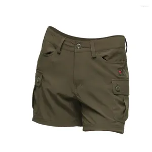 Pantalones cortos para mujer 2023 Mujeres Secado rápido Ocio suelto Cintura alta Pantalones cortos Chica Militar Fondos Ejército Verde
