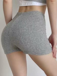 Pantalones cortos para mujer Algodón Elasticidad Raya Pliegue Slim Flaco Sexy Coreano Mujeres Verano Mini 2023 Dulce Estudiante U195