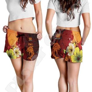 Shorts pour femmes Îles Pays Drapeau Papouasie Guinée Culture Tatouage Vintage 3DPrint Casual Summer Harajuku Pantalons Femmes Fitness XA4