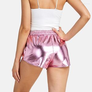 Shorts pour femmes métalliques réfléchissants Sexy pom-pom girl Ultra-shorts Golden Beach arrivée d'été