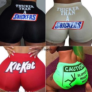 Shorts pour femmes plus épais qu'un Snickers Shorts d'été sexy Slim Womens Pantalons courts Imprimer Vente chaude Hip-hop Outdoor Beach Short taille élastique T230515