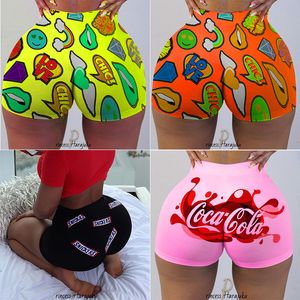 Pantalones cortos de mujer Pantalones cortos de motociclista transpirables Chic Snickers Estampado Sexy Beach Cute Sports Fitness Booty Skinny Short 2022 Moda Nuevo verano