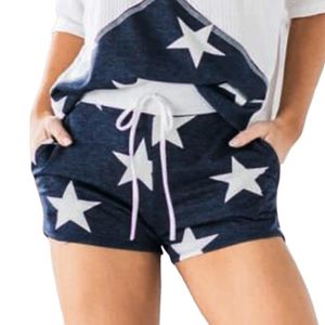 Pantalones cortos para mujer Mujeres Casual Cordón Impreso Spandex Mini Sudor Pantalones cortos Mujer Primavera Verano Baggy Suelto Cómodo Deportes Cortos