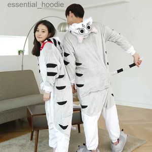 Salón para dormir para mujer Animal adulto Onesie Pijamas de gato gris Hombres Franela de mujer Cosplay Dibujos animados Ven ropa de dormir Mono de una pieza Ropa de hogar unisex L231129