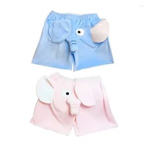 Vêtements de nuit pour femmes, short en peluche d'éléphant de dessin animé 3D, ample, décontracté, doux, pantalon court, vêtements de détente, sweat-shirt pour femmes et hommes