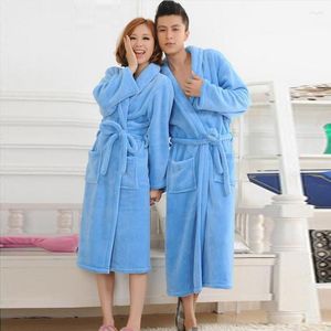 Ropa de dormir para mujer Bata de baño Amantes masculinos femeninos Albornoces de lana de coral para mujeres Hombres Vestido de noche Kimono Salones Homewear Pijama Femme