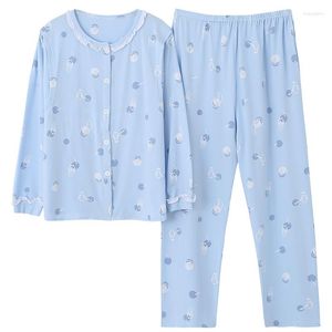 Vêtements de nuit pour femmes coton maternité allaitement ensembles automne hiver allaitement pyjamas pour femmes enceintes grossesse vêtements de nuit salon