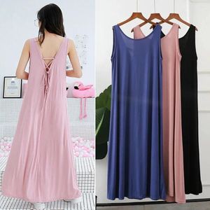 Vêtements de nuit pour femmes FDFKLAK Modal Summer Nighty Lingerie Femme Sexy Chemises de nuit Robe de nuit Femmes Vêtements de nuit Dormir Plus Taille L XL XXL