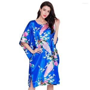 Vêtements de nuit pour femmes Haute Couture Bleu Chinois Femelle Polyester Robe Robe Nouveauté Vintage Yukata Casual En Gros Au Détail Taille Unique S014-Q