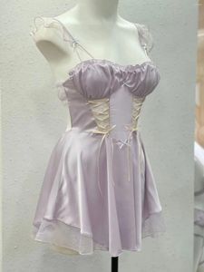 Ropa de dormir para mujer Lencería sexy Mujeres Seda Satén Vestido de noche Encaje Puro Camisón Vendaje Camisón Anime Lolita Chica Disfraces Cosplay