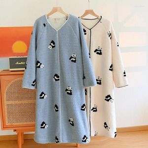 Vêtements de nuit pour femmes Hiver Chaud Pull Robe Robe De Nuit Femmes Pyjamas Peignoir Chemises De Nuit Femme Vêtements Pijama Mujer Flanelle Pyjama