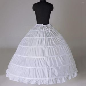 Vêtements de nuit pour femmes Crinoline Petticoat A-line 6 Hoop Jupe Slips Long Underskirt Pour Mariage Robe De Mariée Robe De Bal Blanc A1J3