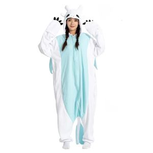 Vêtements de nuit pour femmes Vêtements de nuit pour femmes Blanc Animal Kigurumi Adultes Onesies Femmes Hommes Pyjamas Costumes d'Halloween Cosplay Combinaison Cadeau de Noël 231206