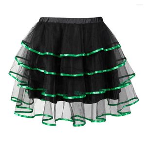 Ropa de dormir para mujer, faldas para mujer, Mini volantes en capas, ribete de cinta, falda tutú Punk de Organza, disfraz de Cosplay, corsé de Lolita de talla grande