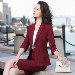 Costumes de femmes Blazers Half manchettes Elegant Formal Professional Business Costumes avec jupe et hauts pour femmes Office Work Wear Blazers Career Working Set 230310