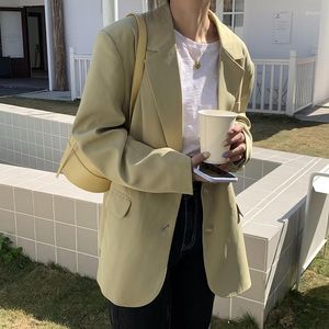 Costumes pour femmes Unique Back Split Blazers Couleurs unies Épaulière Loose Women Single Breasted Long Sleeve Blazer Office Lady Work Wear