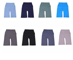 Lu-clycra designer Shorts de yoga Pantalons de yoga pour femmes de couleur unie Pantalons de fitness de sport taille haute Shorts Fitness élastiques femmes pantalons de sports de plein air leggings