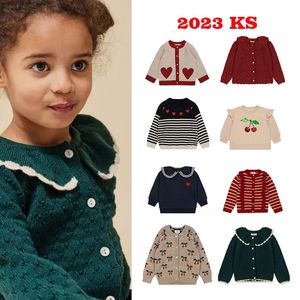 Pulls pour femmes 2023 Noël KS Marque Bébé Pull Hiver Enfant Filles Cardigan Mignon Tricoté Coton Outwear Enfants Vêtements 231113