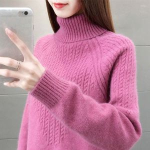 Sweaters de mujeres High Collar Sweater Inner Women 2023 Corea de lana de longitud de longitud de longitud de longitud de longitud de longitud Copas de punto de punto de punto de invierno Tire de Femme E967