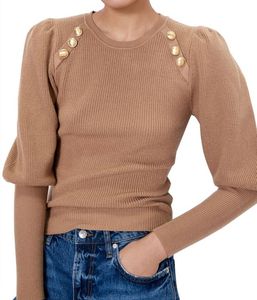 Pulls pour femmes de haute qualité manches bouffantes femmes mode tricoté pull pull automne hiver doux femme pull-over jersey pull