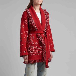 Pulls pour femmes Nouveau Automne Hiver Cachemire Cardigan Frangé Col V Cravate Taille À Manches Longues Pull Femmes Tricots Chaud Épais Pardessus