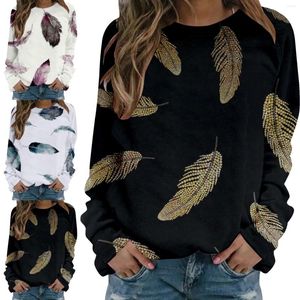 Suéteres para mujer, cuello redondo, manga larga, estampado de plumas, suéter con cremallera de un cuarto, chaqueta acolchada con cremallera para mujer, cárdigan, sudadera