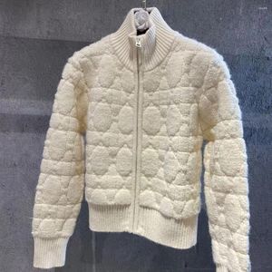 Pulls pour femmes Rindu produit le plus vendu mode court couleur unie cardigan manteau tridimensionnel polyvalent style coréen pull à glissière